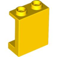 Deler - Yellow Panel 1 x 2 x 2 with Side Supports - Hollow Studs