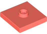Deler - Coral Plate, Modified 2 x 2 with Groove and 1 Stud in Center (Jumper)