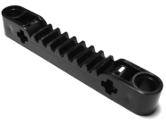 Deler - Black Technic, Gear Rack 1 x 7 with Axle and Pin Holes