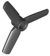 Deler - Black Propeller 3 Blade 5 Diameter