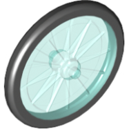 Deler - Trans-Light Blue Wheel Bicycle with Molded Black Hard Rubber Tire Pattern
