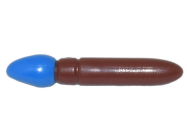 Deler - Reddish Brown Minifigure, Utensil Paint Brush with Molded Blue Bristles Pattern