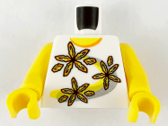 Tilbehør - Minifigur - Overkropp - Hvit med blomstermotiv