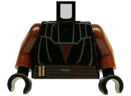 Tilbehør - Minifigur - Overkropp - Sort med rødbrune armer og sorte hender SW/Anakin