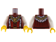Deler - Dark Red Torso Castle Kingdoms Lion Head Medallion and Fur Trim Pattern / White Arms / Yellow Hands