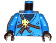 Tilbehør - Minifigur - Overkropp - Blå Ninjago med gull og mørke blå detaljer
