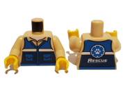 Deler - Tan Torso Wildlife Rescue with Blue Vest, Pockets and 'RESCUE' on Back Pattern / Tan Arms / Yellow Hands