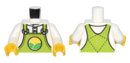 Deler - White Torso Lime Overalls with Bright Green Hills and Yellow Sun over Shirt Pattern