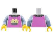 Deler - Light Bluish Gray Torso Chain Mail Collar, Light Purple Surcoat, Bright Light Yellow Crown Pattern