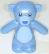 Deler - Medium Blue Teddy Bear with Black Eyes, Blue Nose and Mouth and Bright Light Blue Stomach and Muzzle Pattern