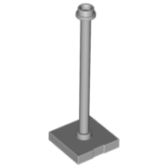 Deler - Light Bluish Gray Support 2 x 2 x 5 Bar on Tile Base with Hollow Stud and Stop Ring