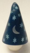 Tilbehør - Minifigur - Hodeplagg - Mørk blå Trollmanns hatt med stjerner