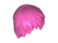 Tilbehør - Minifigur - Hår - Mørk rosa stritt halvlangt