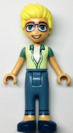 Minifigur Friends - Olly Yellowish Green and Sand Green Unbuttoned Shirt