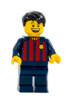 Minifigur FC Barcelona - Fotballsupporter Mann med mørk blå bukser
