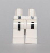 Tilbehør - Minifigur - Underkropp - Hvit med Sorte striper