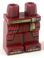 Tilbehør - Minifigur - Underkropp - Mørk rød med røde/gull detaljer