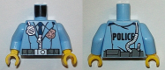 Tilbehør - Minifigur - Overkropp - Lys blå politijakke m stjerne under kragen